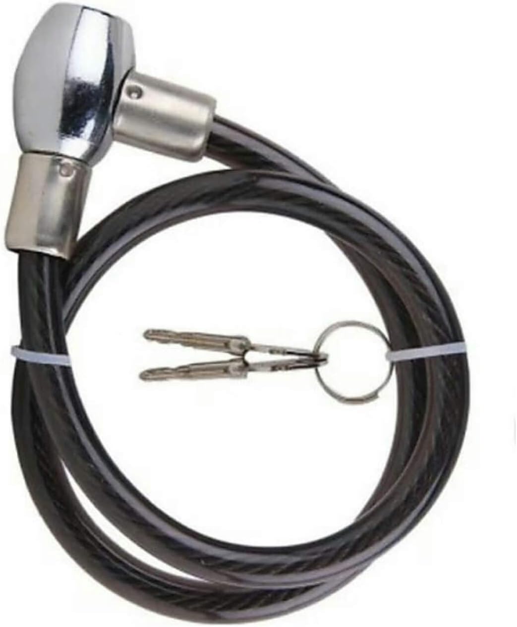 FASTPED Anti-Theft Steel Strong Wire Coil Cable Bicycle Motorcycle Security Lock with 2 Keys, Painted Finish