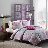 Comforter Girls Teen Bedding Set Pink Purple Yellow Paisley Pillows Update Your Rooms Look Instantly Full/queen or Twin/twin Xl (TWIN/TWIN XL) by Mi-Zone