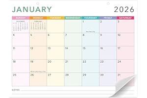 ZICOTO Colorful 2026 Desk Calendar - Runs From January 2026 Until July 2027 - Large Easy to Track Office Desktop/Wall Calendar 16"x12" for Effortless Organizing