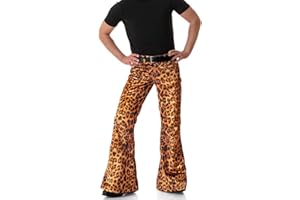 LDNINE Men's Velvet Relaxed Vintage 60s 70s Bell Bottom Stretch Fit Classic Comfort Flared Flares Retro Leg Disco Pants