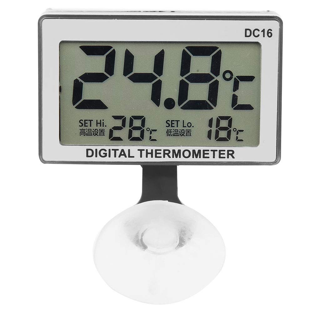 Digital Aquarium Thermometer, Fydun Aquarium Temperature Thermometer Digital LCD Thermometer DC16 LCD Waterproof Temperature Thermometer for Fish Tank