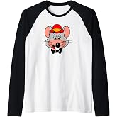 Chuck E. Cheese Big Face Vintage Chest Portrait Raglan Baseball Tee
