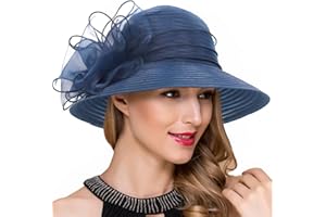 RUPHEDY Lady Church Derby Dress Cloche Hat Fascinator Floral Tea Party Wedding Bucket Hat S051