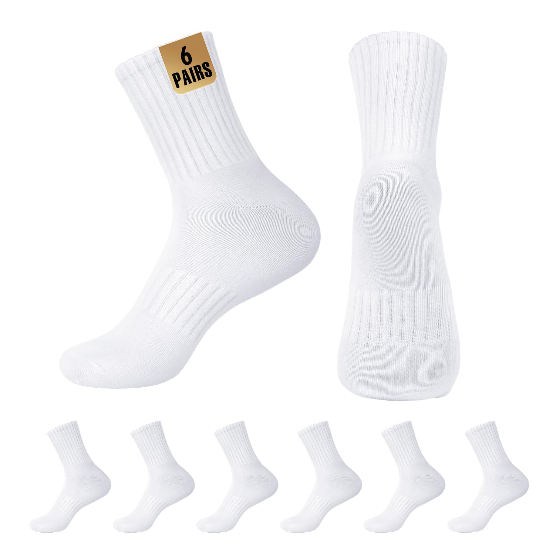 MUQU Mens White Quarter Socks - Thin Athletic
