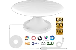 CXYHMG RV TV Antenna for Smart TV Outdoor, 720° Long Range Omni Directional Reception Digital HD Antenna Signal, with Super Signal Booster, 35ft HDTV Cable, for RV/Camping/Attic/Truck/Boat. (White)