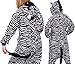 Silver Lilly Adult Pajamas - Plush One Piece Cosplay Animal Costume (Zebra, S)