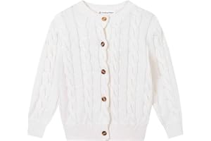 SMILING PINKER Boys Cardigan Sweater Toddler Cable Knit Long Sleeve Cotton Button Up Chunky Sweater Jacket