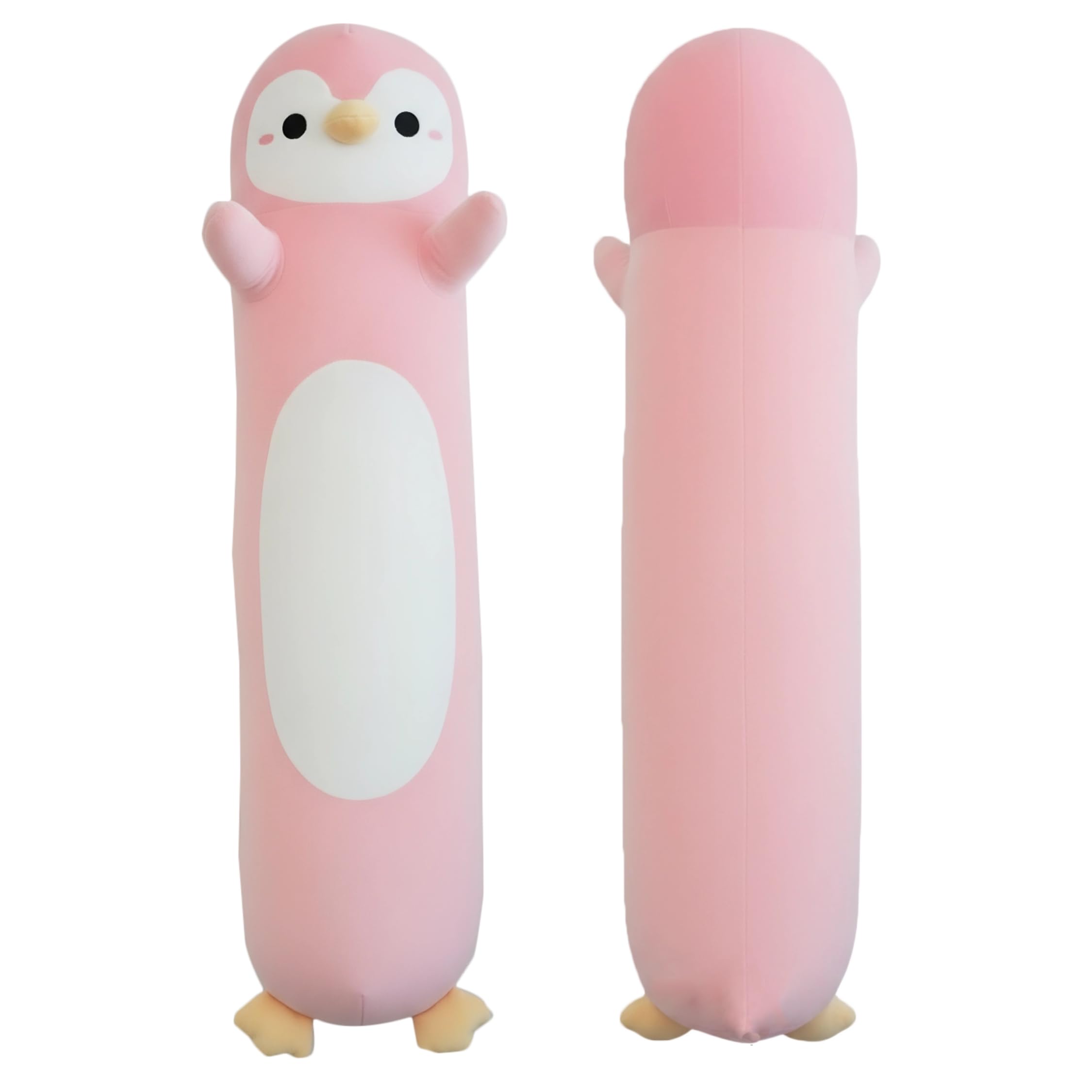 ZOMAXTOY Long Penguin Plush, Soft Penguin Hugging Pillow Cuddly Stuffed Toy Body Pillow, Birthday Gift for Boys Girls (Pink, 110cm/43.31in)