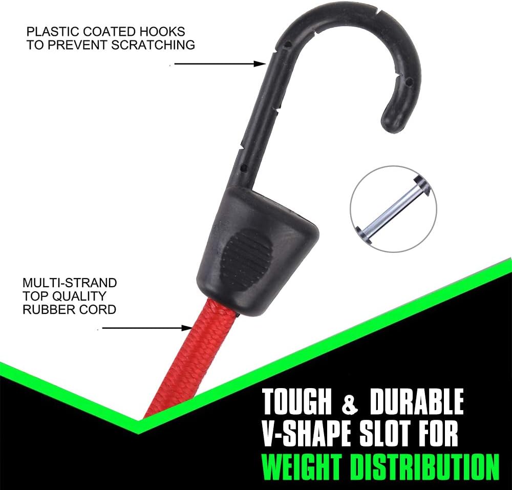 XSTRAP 40PK 19-Inch Red Bungee Cords - - 