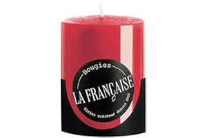 Bougies La Francaise - French Made Votive Candle - Made in France, Red Color, +/- 12-Hour Burn Time - 1.50 x 1.96 inches