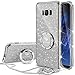 OCYCLONE Galaxy S8 Plus Case, Glitter Cute Phone Case for Women Girls with Kickstand, Bling Diamond Rhinestone Bumper with Ring Stand Compatible with Galaxy S8 Plus Case for Girl Women - Silver