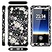 Galaxy Note 8 Case, Lontect Floral Design Pattern Hybrid Heavy Duty Shockproof Case Dual Layer [Hard PC+ Soft Silicone] Impact Protection for Samsung Galaxy Note 8, Flower/Black