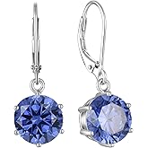 Aprila Women Earrings 925 Sterling Silver Birthstone Drop Dangle Earrings Leverback Earrings 10mm 3A Cubic Zirconia Jewelry