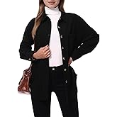 Am Direct Women's Corduroy Shacket Jacket - Oversized Button Down Long Sleeve Shirt with Pocket for Casual Spring Fall