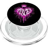 Pisces Graffiti Airbrush Heart Zodiac Sign Astrology Product PopSockets MagSafe PopGrip for iPhone