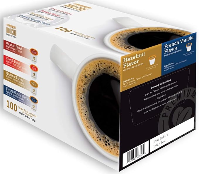 Dolché, American Kaffee Kapseln, Kompatibel Keurig® Kcups 2.0, Box 100