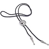BRBAM Vintage Style Bolo Tie Western Cowboy Leather Rodeo Bolo Bola Tie Necktie for Man