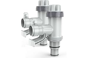 [PATENTED] Deeroll Pool Plunger Valve Plus for Above Ground Pool - 2-in-1 Plunger Valve Replacement Parts, Pool Accessories, 1/4 Inch Pool Pipe Holder with Plunger Valve(2PCS) (2 Pack-New)