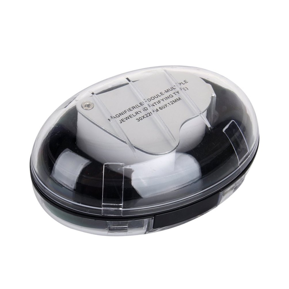 KINGMAS 2 Lens 30x 60x Illuminated Jewelry Eye Loupe Jewelers Magnifier Magnifying with LED Lighting