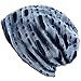 DJT Unisex Slouch Beanie Hat in Vintage Ripped Design #05 Blue