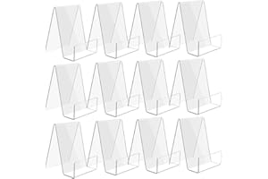 Worown 12 Pack (2.95 x 3.54 x 4.1 Inches) Acrylic Book Stands, Clear Book Holder, Acrylic Display Stand for Books, Photos, Br