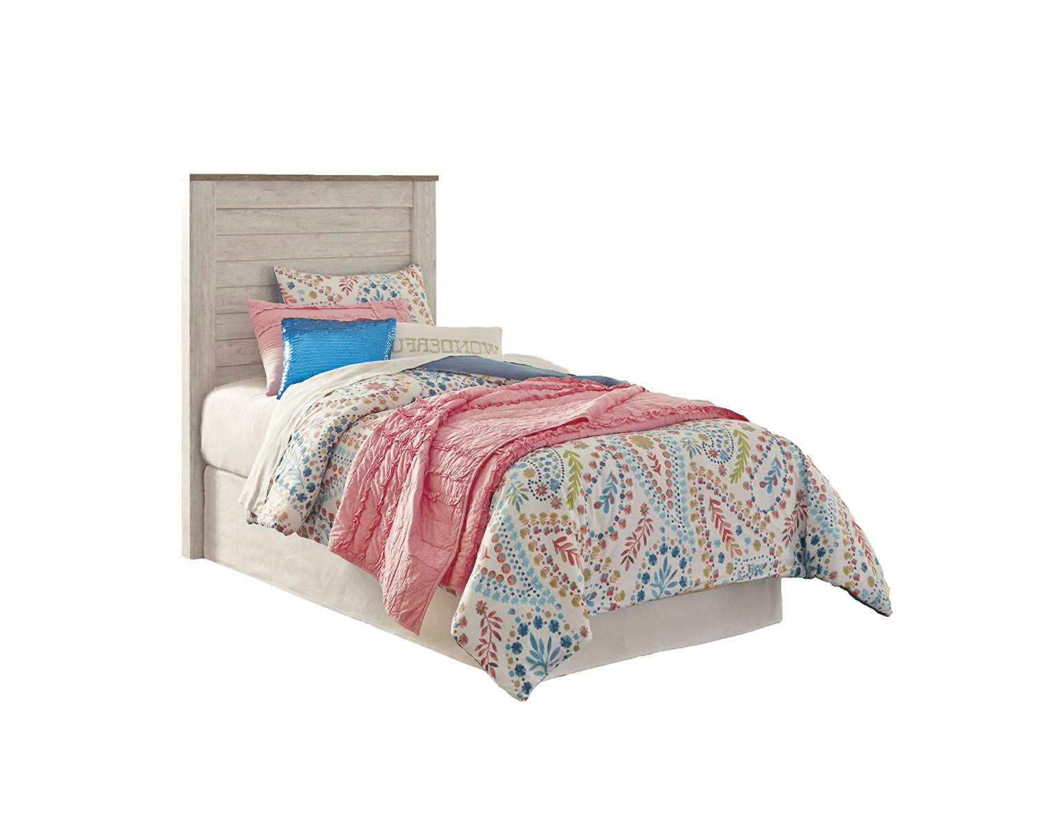 Photo 1 of ***HEADBOARD ONLY***
***TRUCK/TRAILER PICKUP ONLY***
Signature Design by Ashley Willowton Cottage Farmhouse Panel Headboard ONLY, Twin, Whitewash