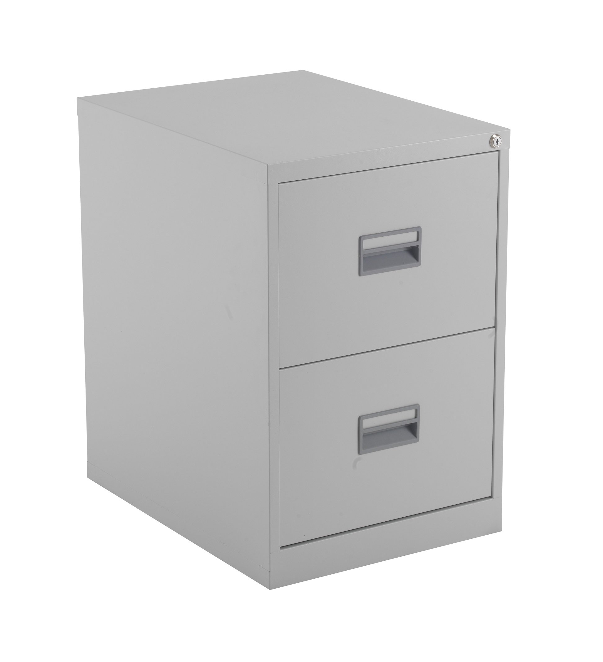 Office Hippo Heavy Duty Steel Filing Cabinet, 2 Drawer Filing Cabinet, Fully Welded Construction with 40kg Drawer Tolerance, Lockable Office Storage, 7 Year Guarantee, Grey