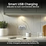 BG Electrical 12W Double USB Socket Nexus Brushed Steel Type A/C USB Ports 13A view 2