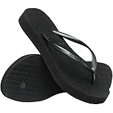 Havaianas Women's Slim Flatform Flip Flop Sandal, Black, 9-10 M US