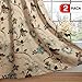 H.VERSAILTEX Blackout Curtains for Bedroom/Living Room Thermal Insulated Printed Curtain Drapes 96 Inches Long Energy Efficient Room Darkening Curtains Pair (2 Panels), Vintage Floral Brown & Blue