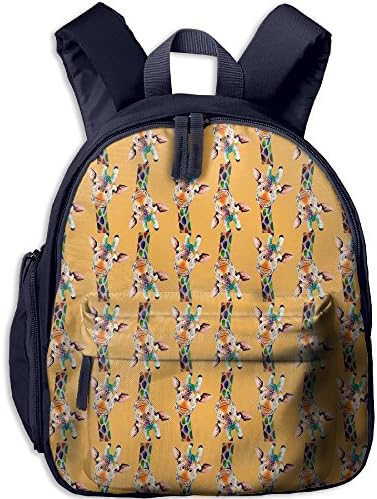 Cute Watercolor Giraffe Pattern Kids Printed School Backpack Children Shoulder Bookbag With Front Storage Pocket