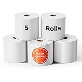 MUNBYN Thermal Paper 3 1/8 x 230ft, 5 Rolls Receipt Paper Work for Star Micronics TSP100 TSP143 Epson 80mm Receipt Printer Square POS Register Credit Card Terminals, Pos Register Paper BPA Free