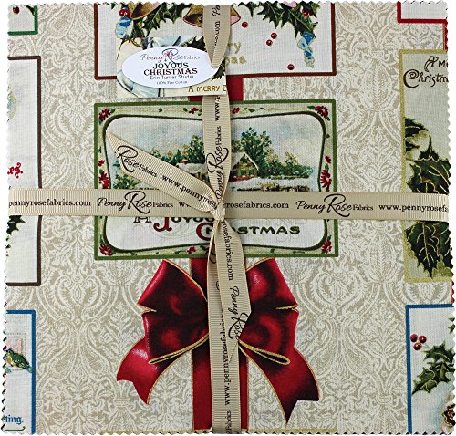 Erin Turner Studio Joyous Christmas 10″ Stacker 42 10-inch Squares Layer Cake Penny Rose Fabrics