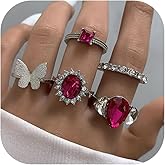 HUASAI Rhinestone Butterfly Rings for Women Gold Statement Rings for Women Stackable Ring Trendy Jewelry Gifts 2025
