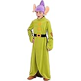 Disney Snow White Dopey Costume Plush Tunic, Hat, Belt, Foot Covers