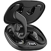 Jzones Open Ear Headphones Wireless Bluetooth 5.3, Open Ear Earbuds with Dual 16.2mm Dynamic Drivers 60 Hours Playtime Waterproof Sport Earbuds Compatible with iPhone Android TV