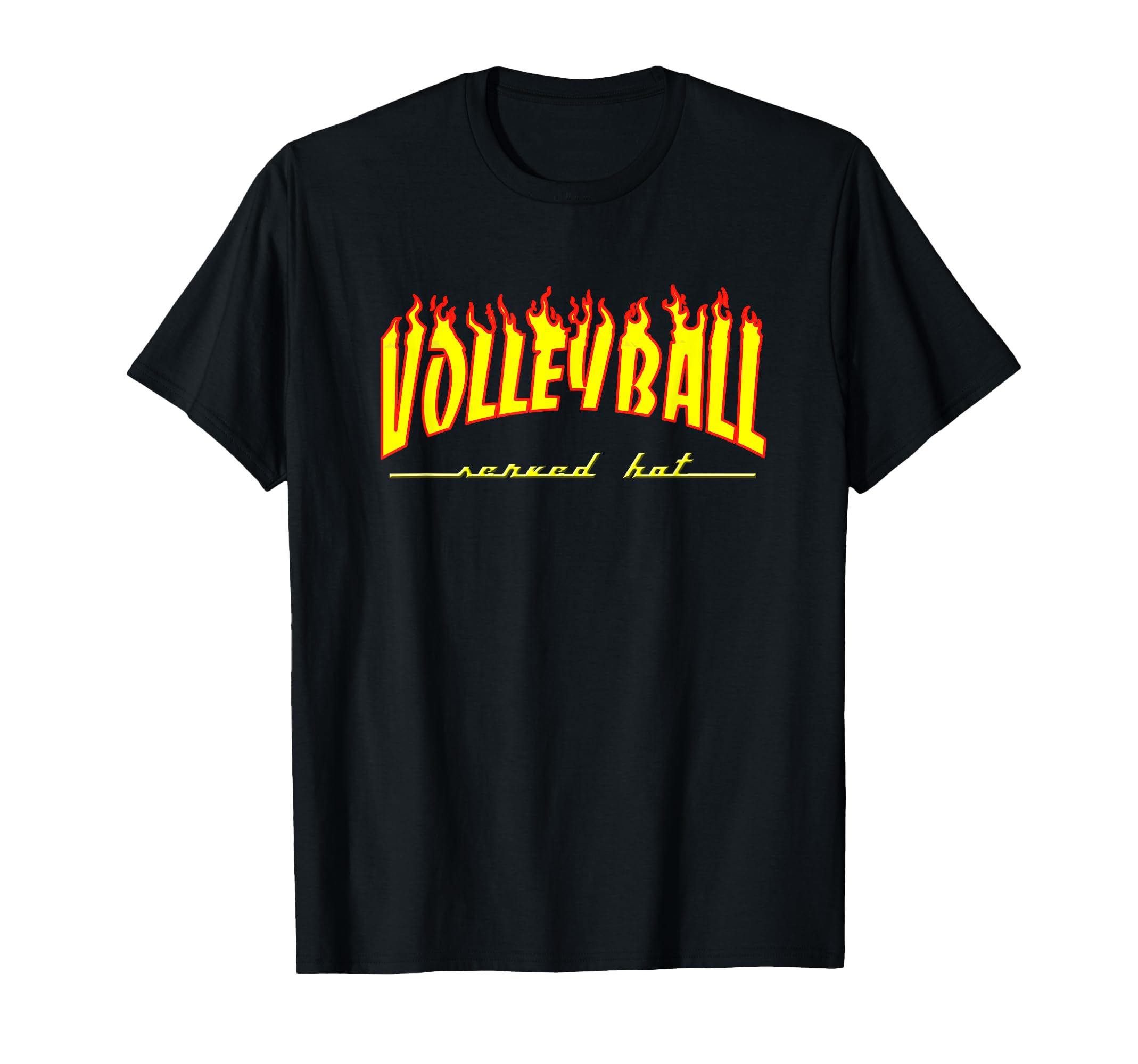 Volleyball Served Hot Burning Hot Design for Game Day Wear T-Shirt