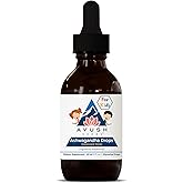 Ayush Herbs Ashwagandha Drops for Kids & Adults - Alcohol-Free Ashwagandha Drops, Calming Daily Supplement for Calm Focus with Organic Ashwagandha, Lemon Flavor - 2 Fl Oz (80 Servings)