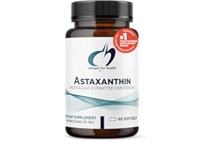 Designs for Health Astaxanthin - Microalgae (Haematococcus Pluvialis) Extracted Carotenoid Antioxidant Supplement - Support for Cardiovascular, GI, Skin + Eye Health (60 Softgels)