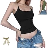 Invisible Strap Tank Top,Women's Sexy Thin Clear Tank Tops,Trendy Aesthetic Ribbed Slim Fit Sleeveless Clear Strap Camisole