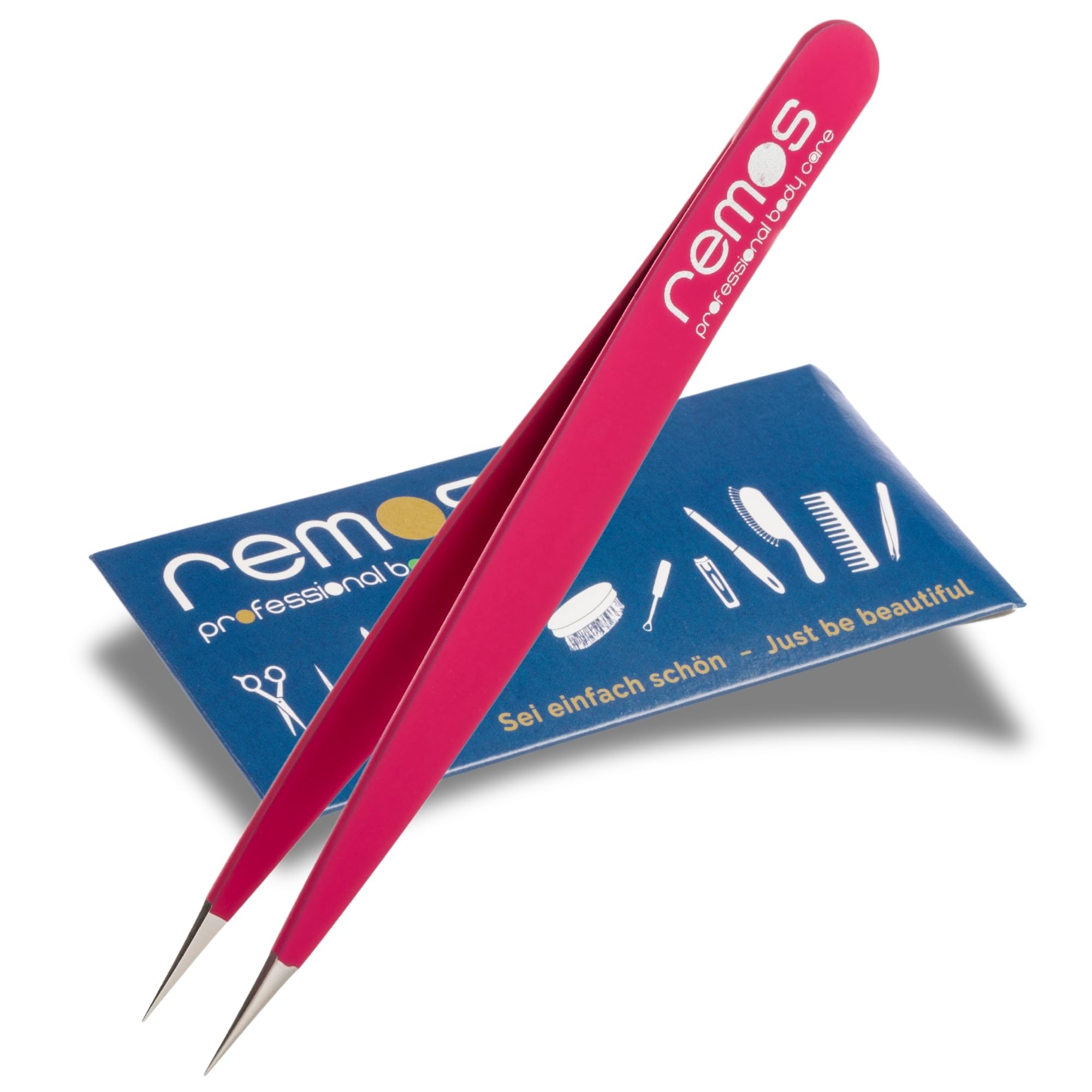 REMOS Splinter Tweezers with Extra fine tip Stainless Steel 9.5 cm - Fuchsia