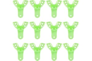 JMU Dental Impression Trays, Bag of 12 Autoclavable Impression Trays, Perforated, 9 Anterior Lower Green