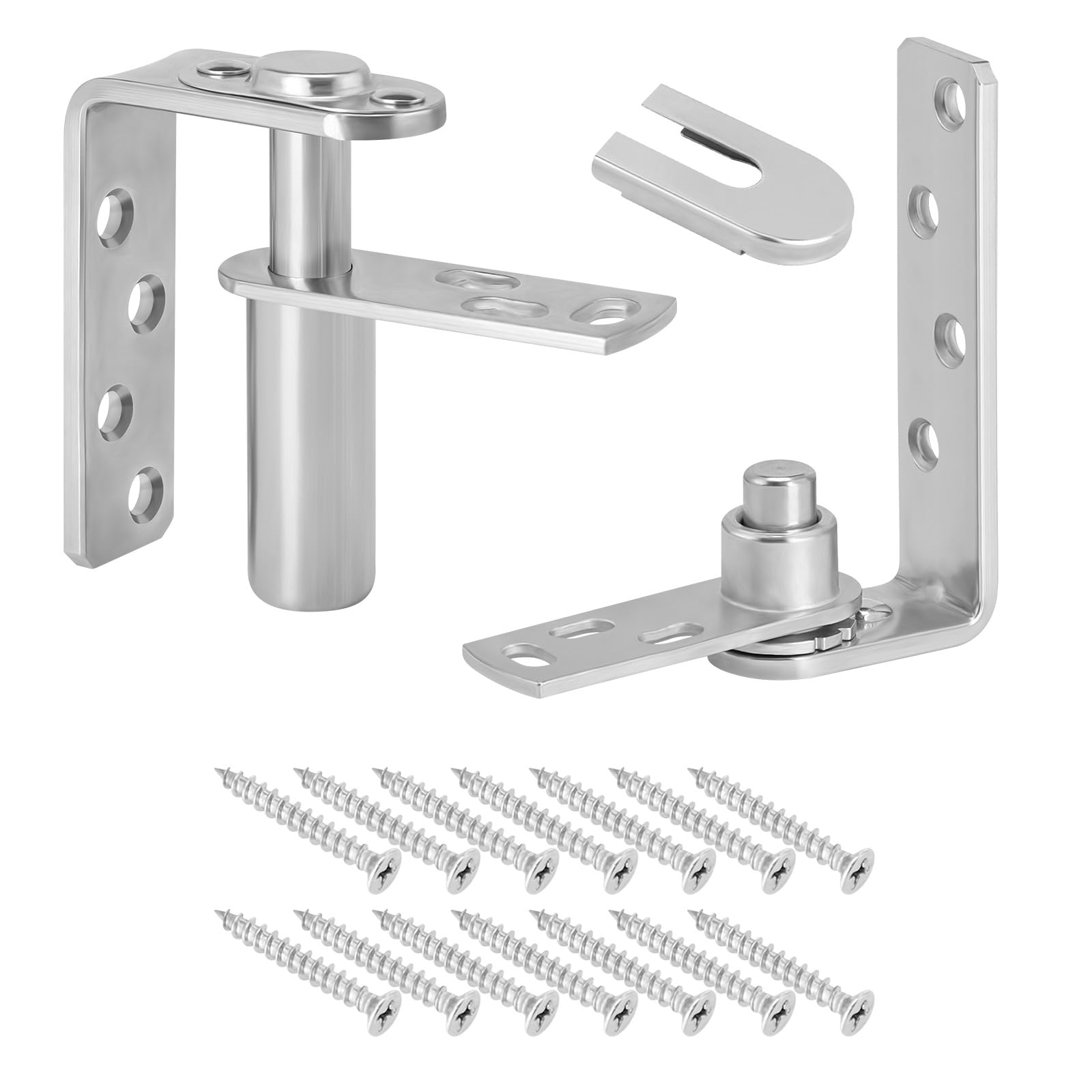 Fenghome 304 Stainless Steel Door Pivot Hinges, Self-Return Heavy Duty Swinging Door Hardware for Cafe, Bar, and Swing Doors, Self-Closing Hinges (Silver)
