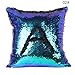 Dealpeak Sided Reversible Sequin Mermaid Glitter Sofa Cushion Cover Throw Pillow Case 40cm x 40cm (Green+Black)
