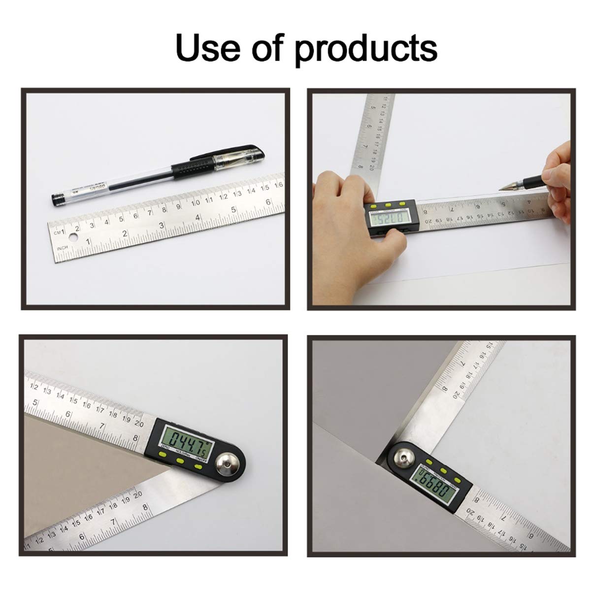HOHXEN Digital Angle Finder Ruler 12 Inch 2 in 1 Digital Protractor Digital Goniometer Digital
