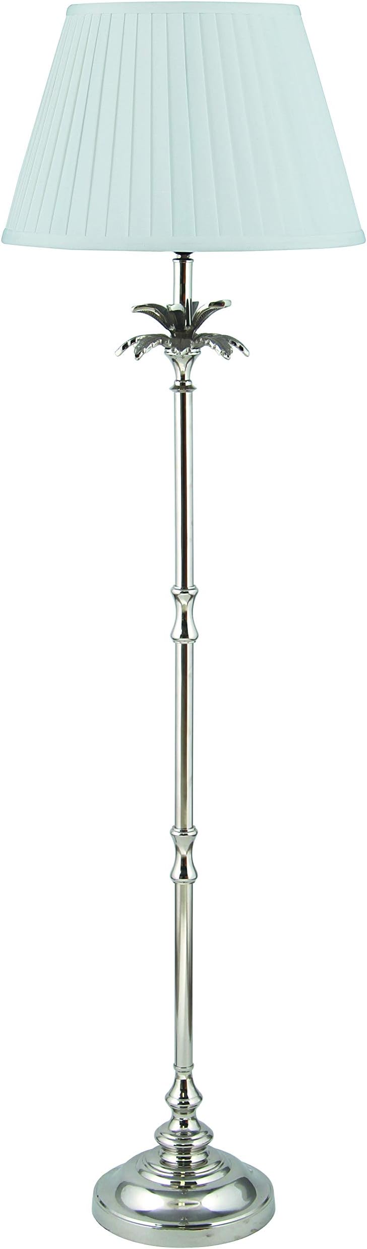 Pacific Lifestyle Palm Tree Floor Lamp, Metal, Shiny Nickel