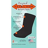 Extra Wide Bariatric Socks - Made in USA, for Extreme Lymphedema. Stretches up 30" (2 Pairs)