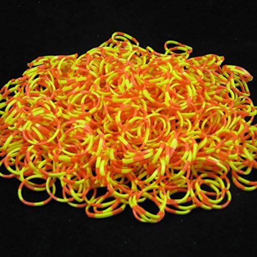600 - 2 Tone Orange and Yellow Loom Bands