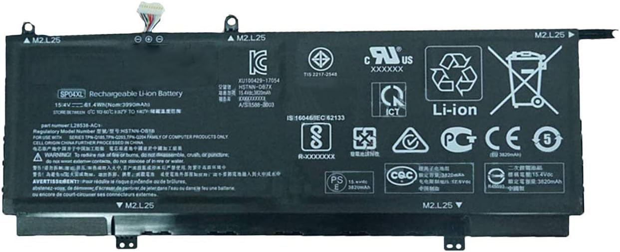 SP04XL L28538-AC1 L28764-005 HSTNN-OB1B Laptop Battery Replacement for HP Spectre X360 13-AP0000UR 13-AP0000NN 13-AP0100ND 13-AP0000NA 13-AP000 13-AP0001NQ TPN-Q185 TPN-Q203 Series(15.4V 61.4Wh)