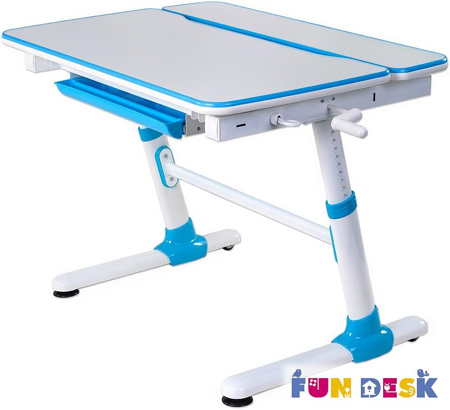 FD FUN DESK Height Adjustable Children Desk, Kids Workstation for School, Kids Study Table in CAREZZA (BLUE)